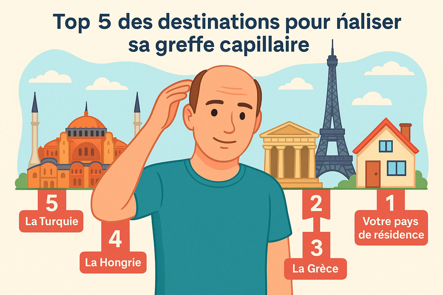Top 5 des destinations pour réaliser sa greffe capillaire : comparatif et conseils